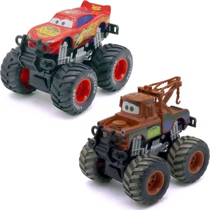 Movie Cars McQueen and His Friends Die Cast Car Set 1:45 Scale Giant Wheels Truck Toy(2 Pack 01)