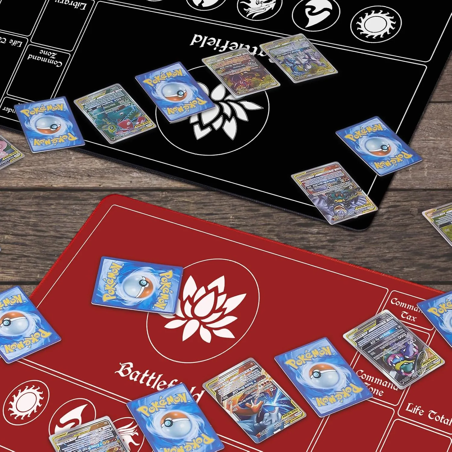 MTG Playmat Stitched with Magic Zones, Game Mats Tabletop 24x14 inch for MTG/TCG Card Battles Commander Deck Gaming Desk Mat Duel Mat Card Gameplay Mats for Beginner (24 x 14 in)