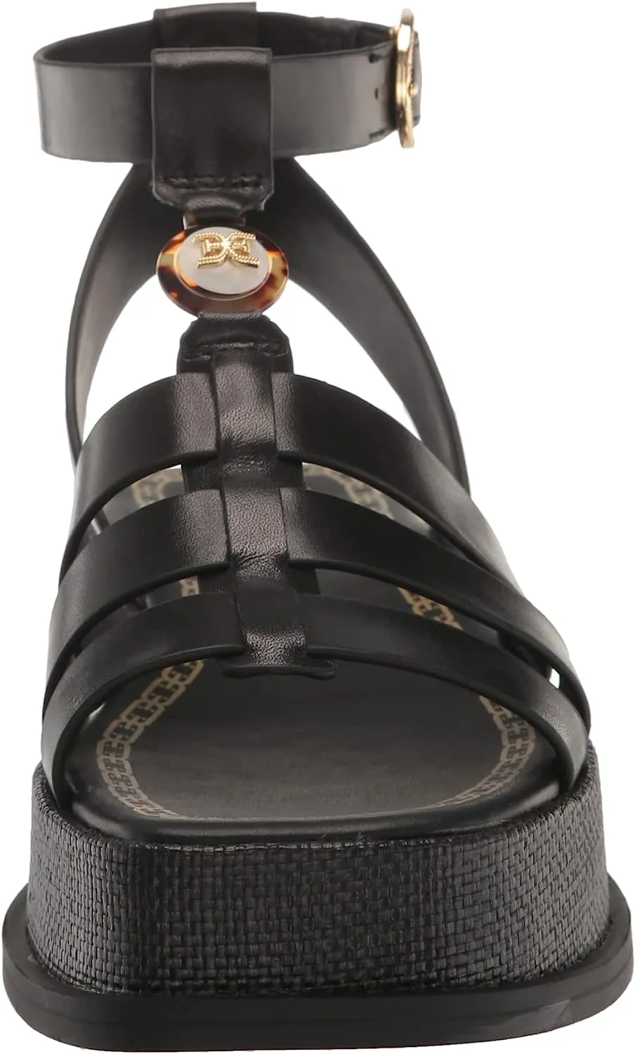 Multi Block Straps Special deal Leather Budget-friendly Sam Naima Black Edelman Ankle Buckle Heel Sandals