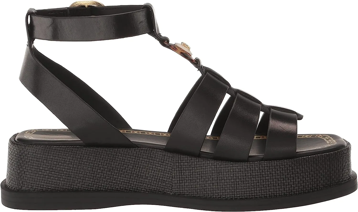 Multi Block Straps Special deal Leather Budget-friendly Sam Naima Black Edelman Ankle Buckle Heel Sandals