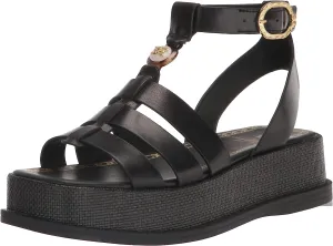 Multi Block Straps Special deal Leather Budget-friendly Sam Naima Black Edelman Ankle Buckle Heel Sandals