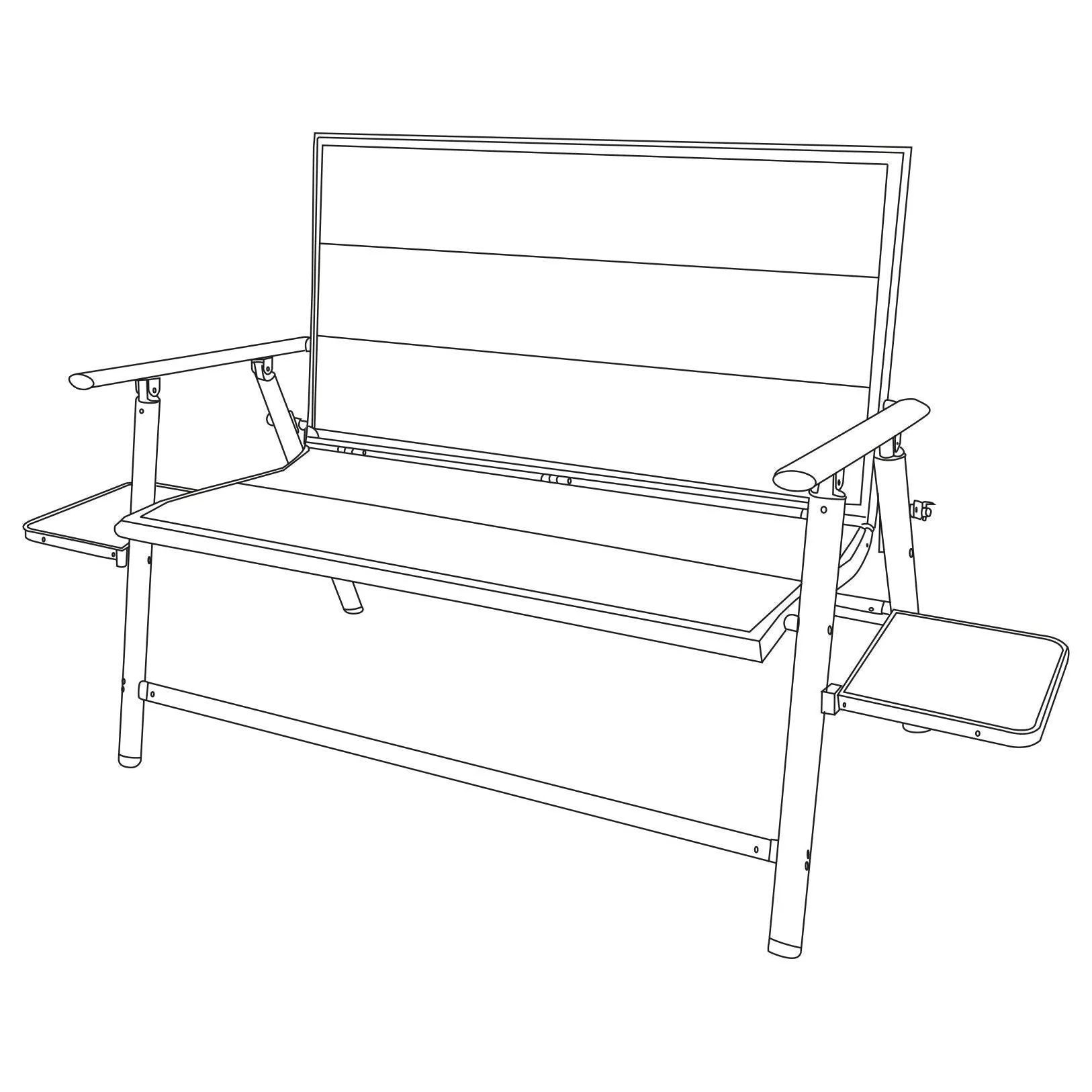 Naples Pro Bench with side tables f1327
