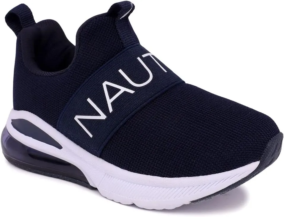 NAUTICA Kids Boys Girls Air Bubble Sneaker Athletic Running Shoe with Strap/Bungee (Toddler/Little Kids)