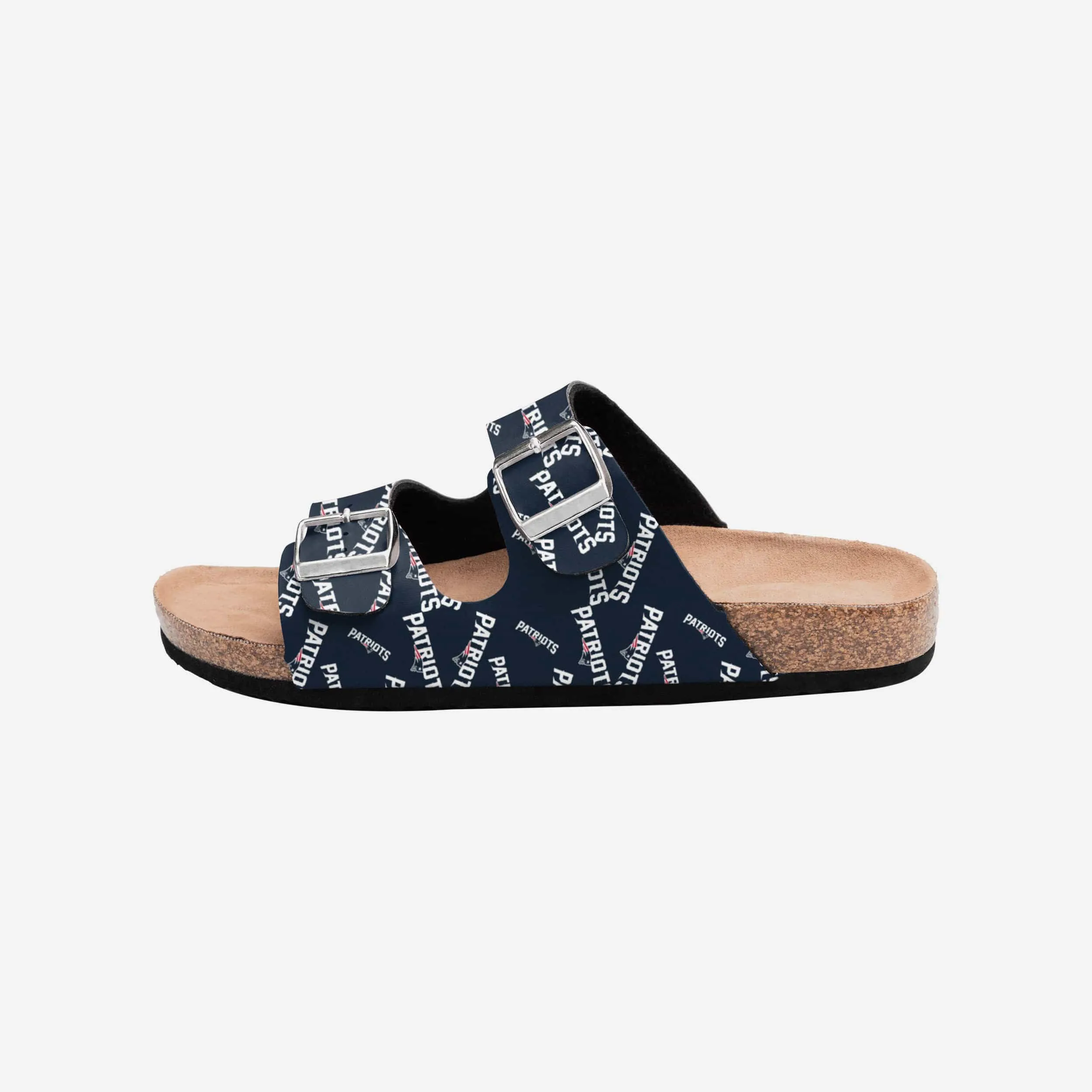 New England Patriots Womens Mini Print Double Buckle Sandal