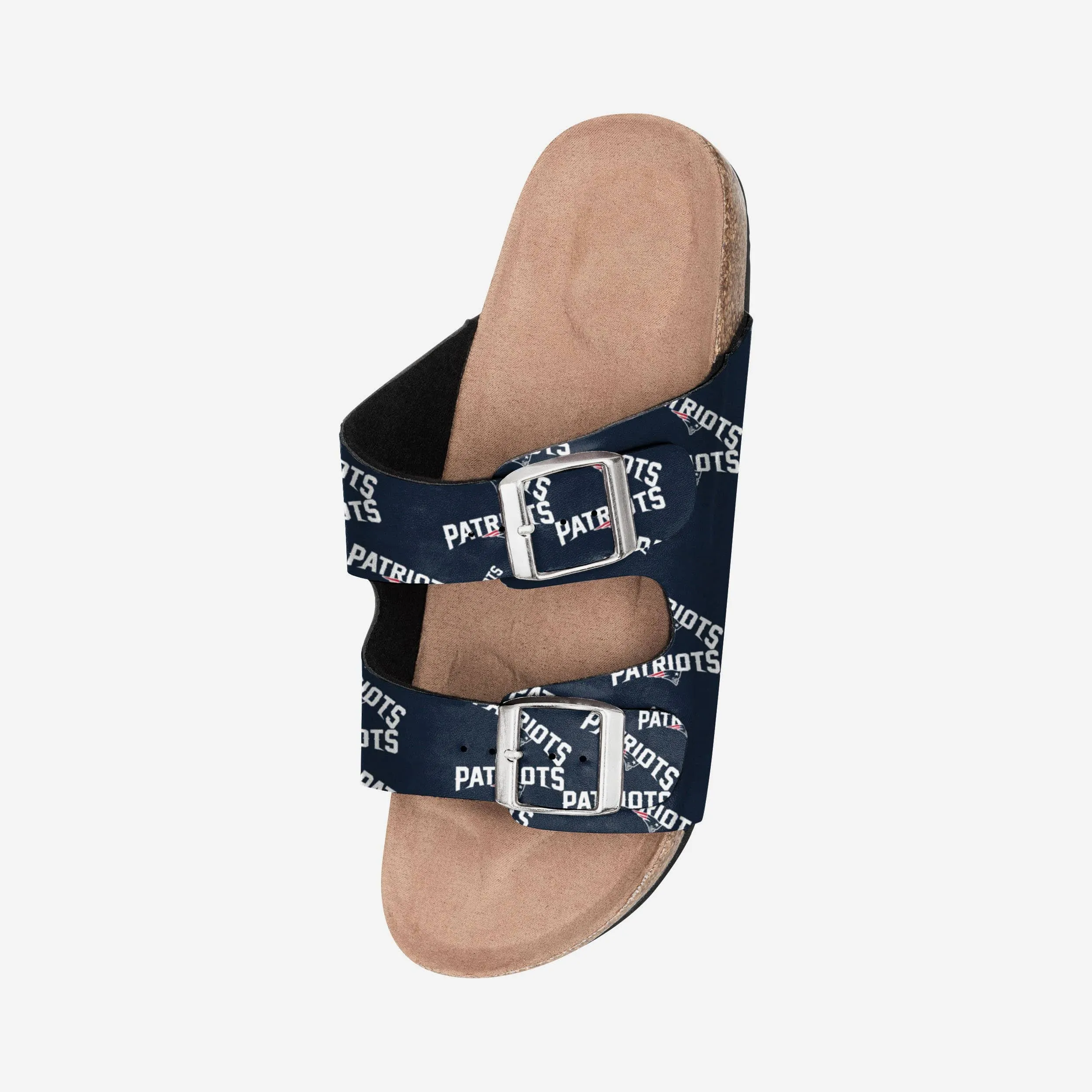 New England Patriots Womens Mini Print Double Buckle Sandal