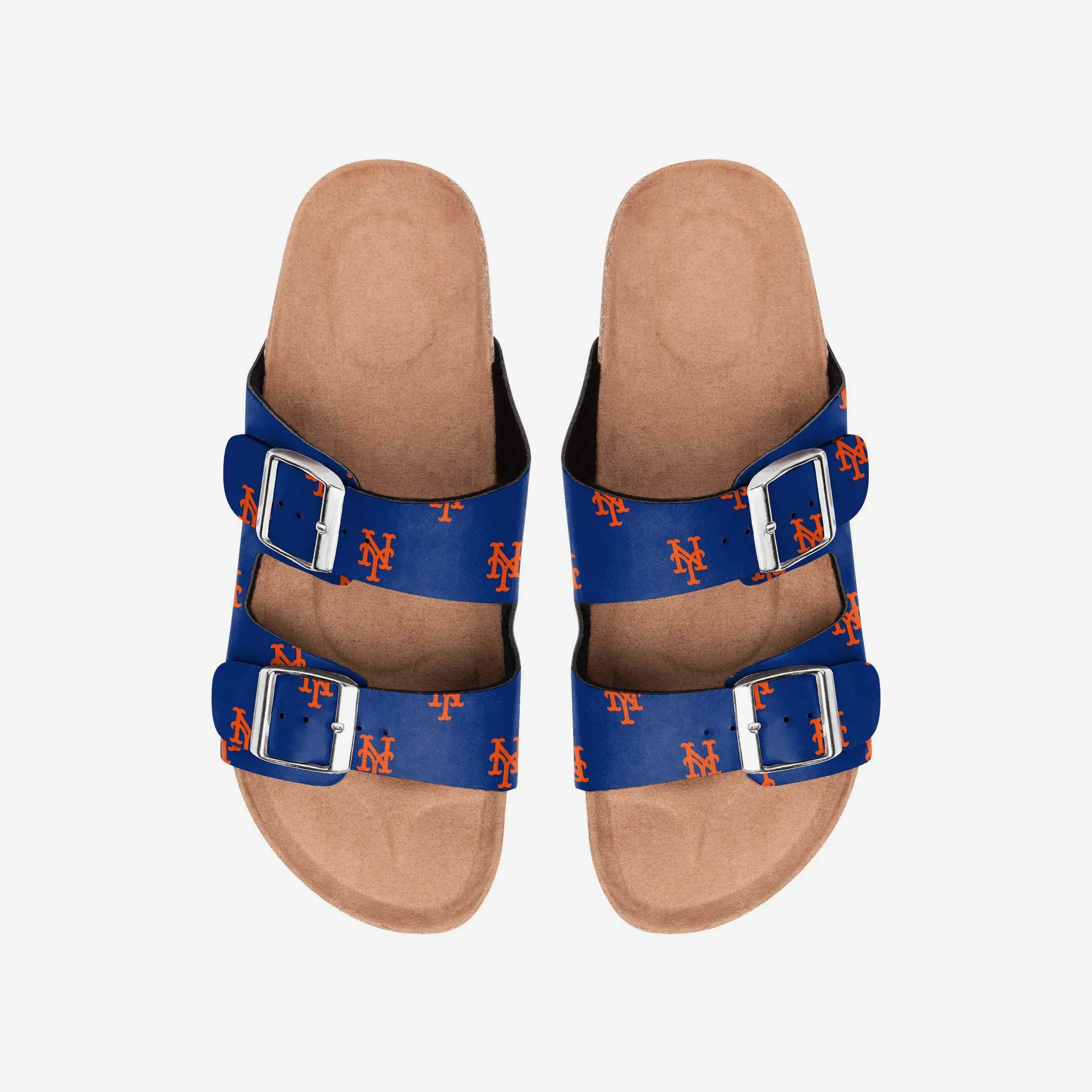 New York Mets Womens Team Logo Double Buckle Sandal