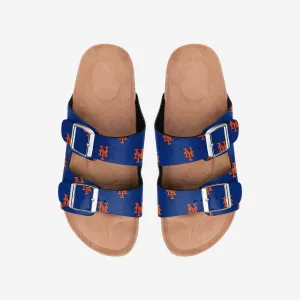 New York Mets Womens Team Logo Double Buckle Sandal