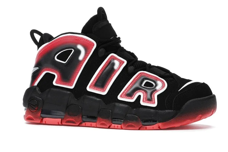 Nike Air More Uptempo Black White Laser Crimson