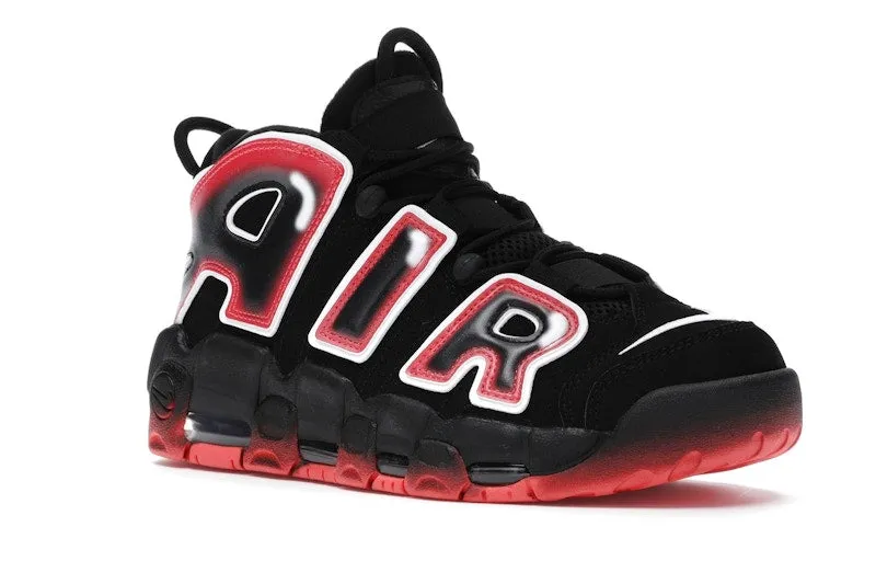 Nike Air More Uptempo Black White Laser Crimson