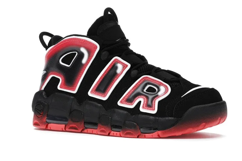 Nike Air More Uptempo Black White Laser Crimson