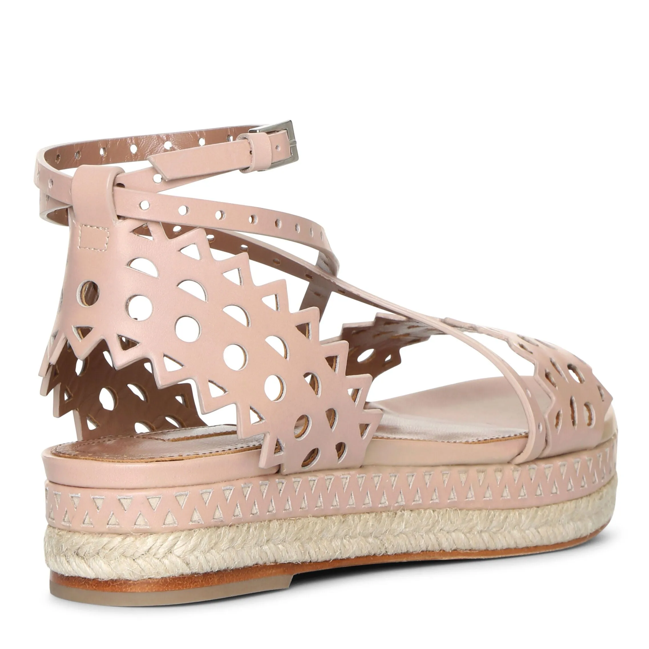 Nude calf leather espadrille sandals