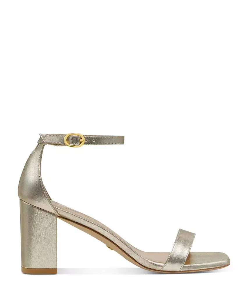 Nudistcurve 75 Block Sandal, Platino