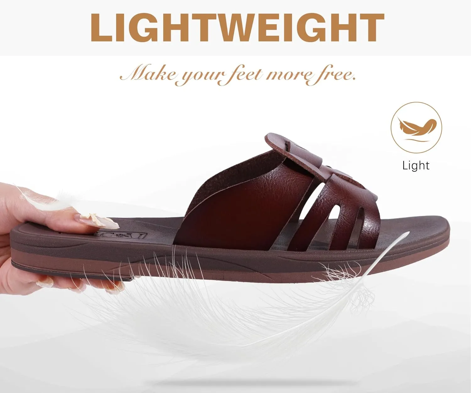 ONCAI Womens Sandals,Flat Dressy Square Toe Summer Beach Slides for Ladies Comfortable with Non-slip Rubber Soles Size US 6-11