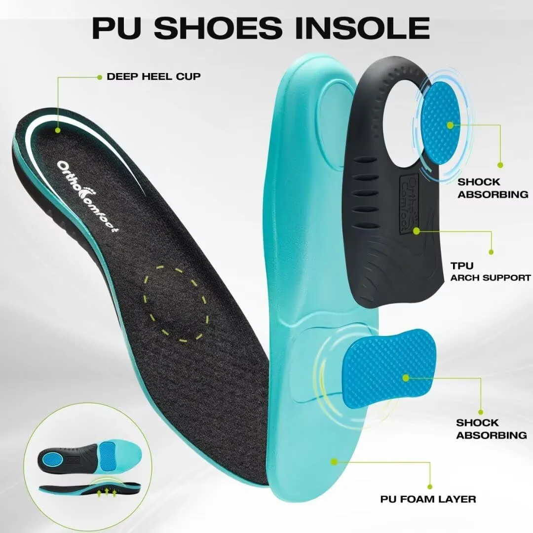 OrthoComfoot Men's Orthopedic Fashion Sneakers for Plantar Fasciitis: Comfortable Orthotic Walking Shoes with Arch Support, Casual Orthotic Flat Feet Shoes for Ankle and Foot Pain Relief