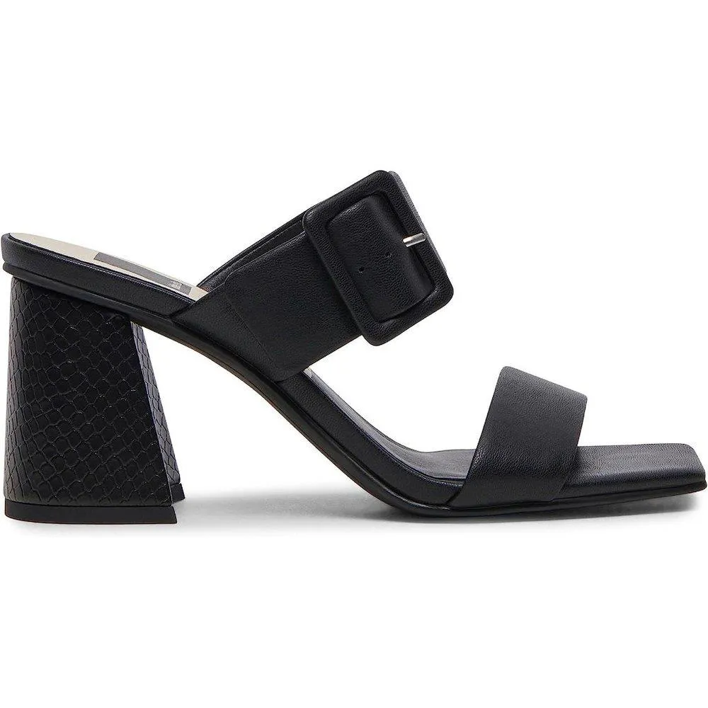 Paca Black Buckle Strappy Heeled Sandals