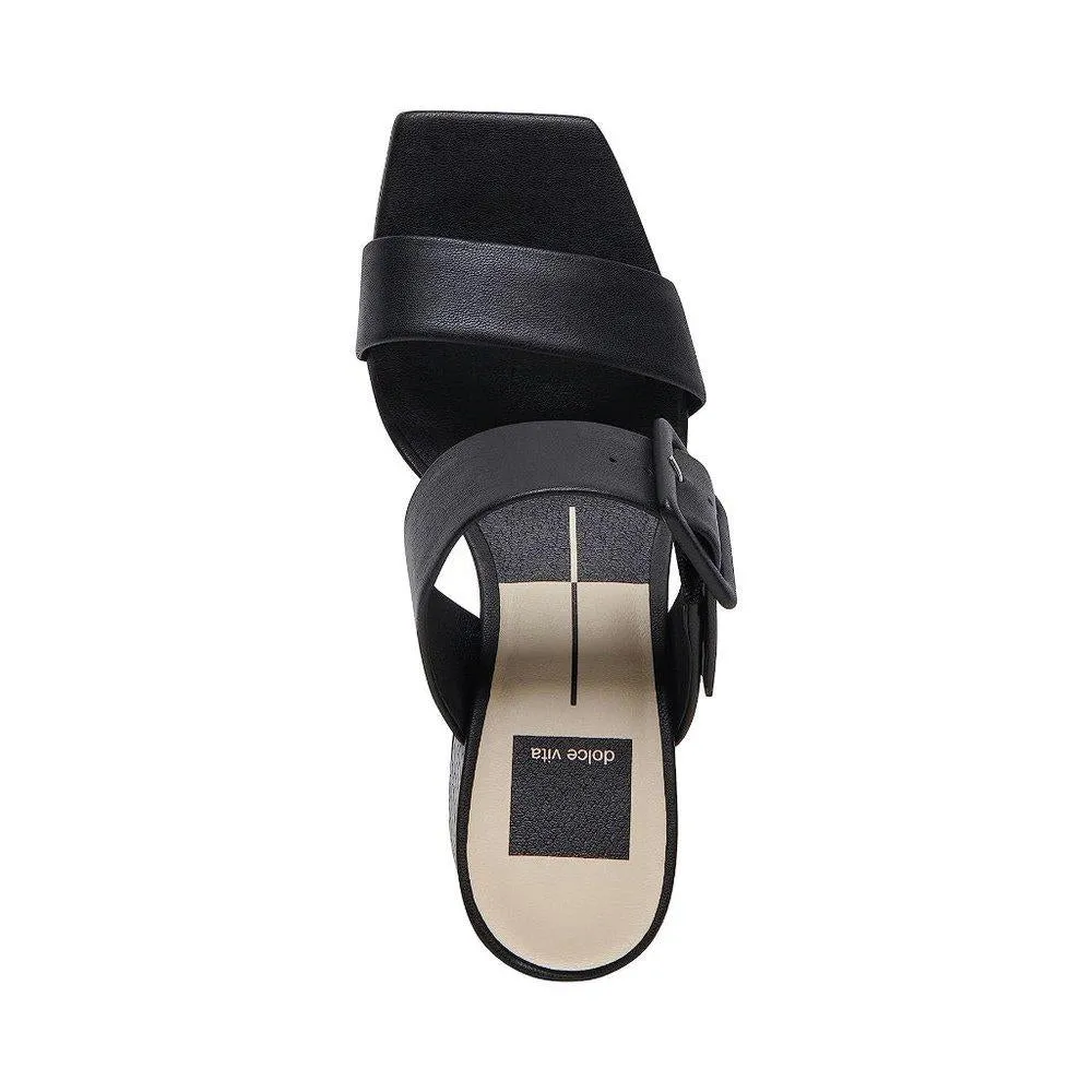 Paca Black Buckle Strappy Heeled Sandals