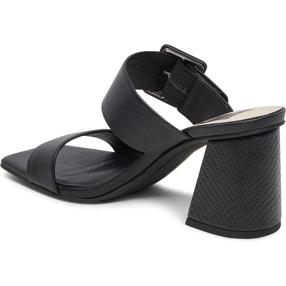 Paca Black Buckle Strappy Heeled Sandals