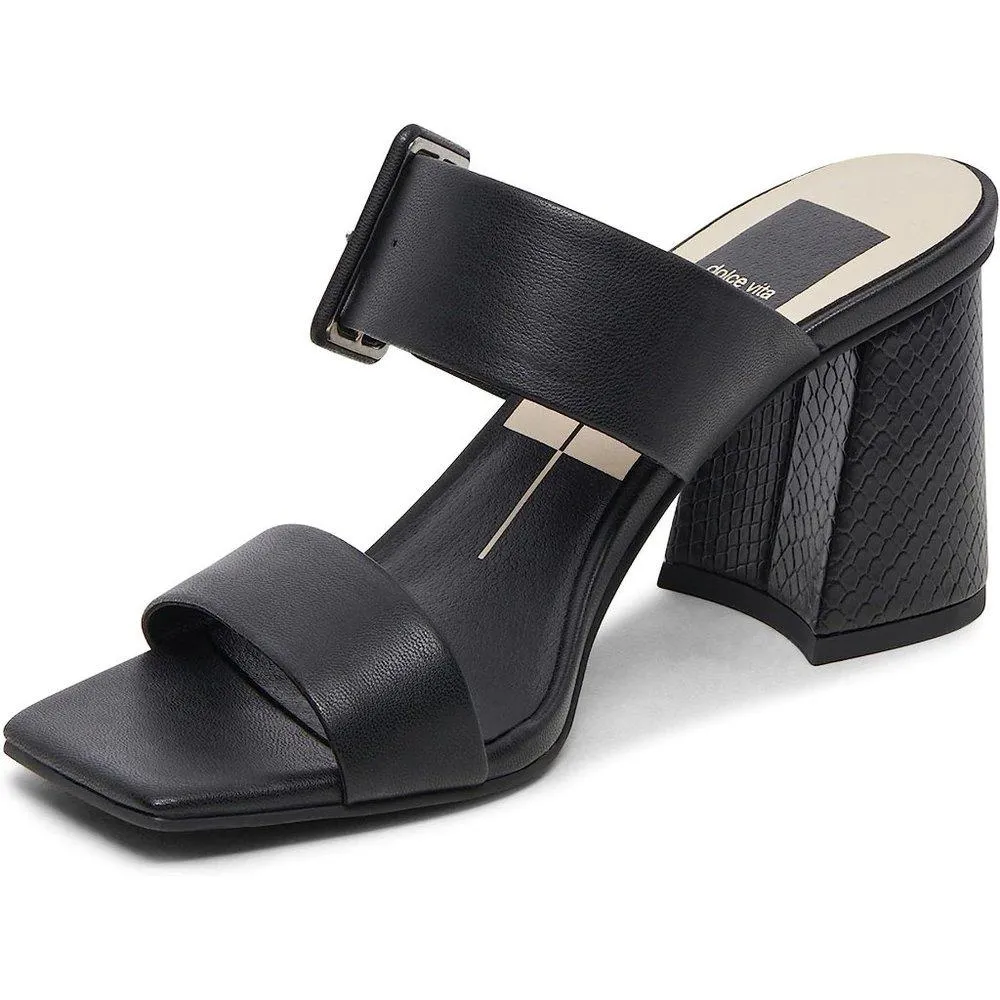 Paca Black Buckle Strappy Heeled Sandals