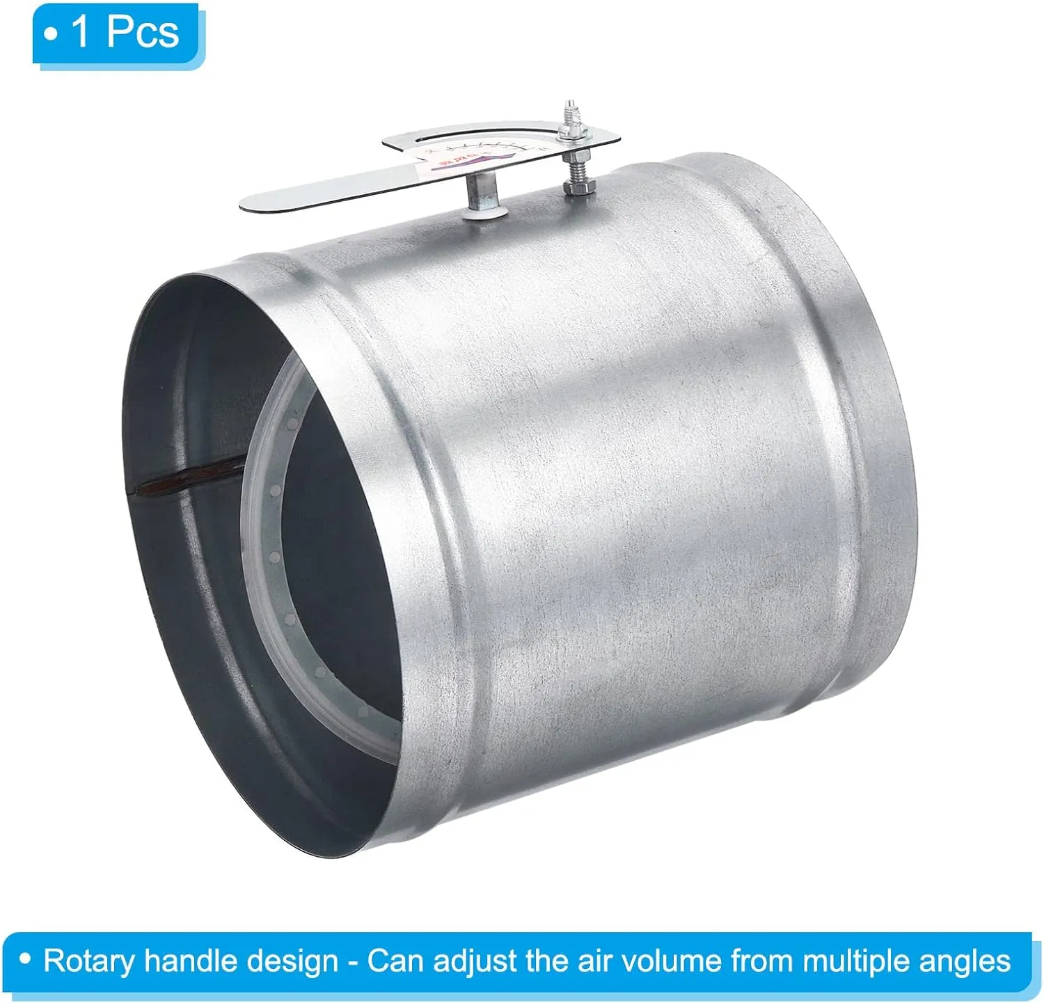 PATIKIL 8" HVAC Duct Manual Volume Damper, Metal Adjustment Airflow Ducting Backdraft Damper Control for Air Ventilation System