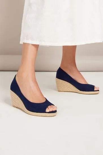 Peep Toe Espadrille Mid Height Wedge