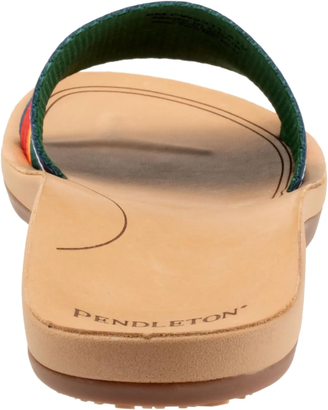 PENDLETON Women's Slide, Colorful Patterned Fabric and Leather Upper, Non-Slip Rubber Sole, Arch Support, 0.5" Heel