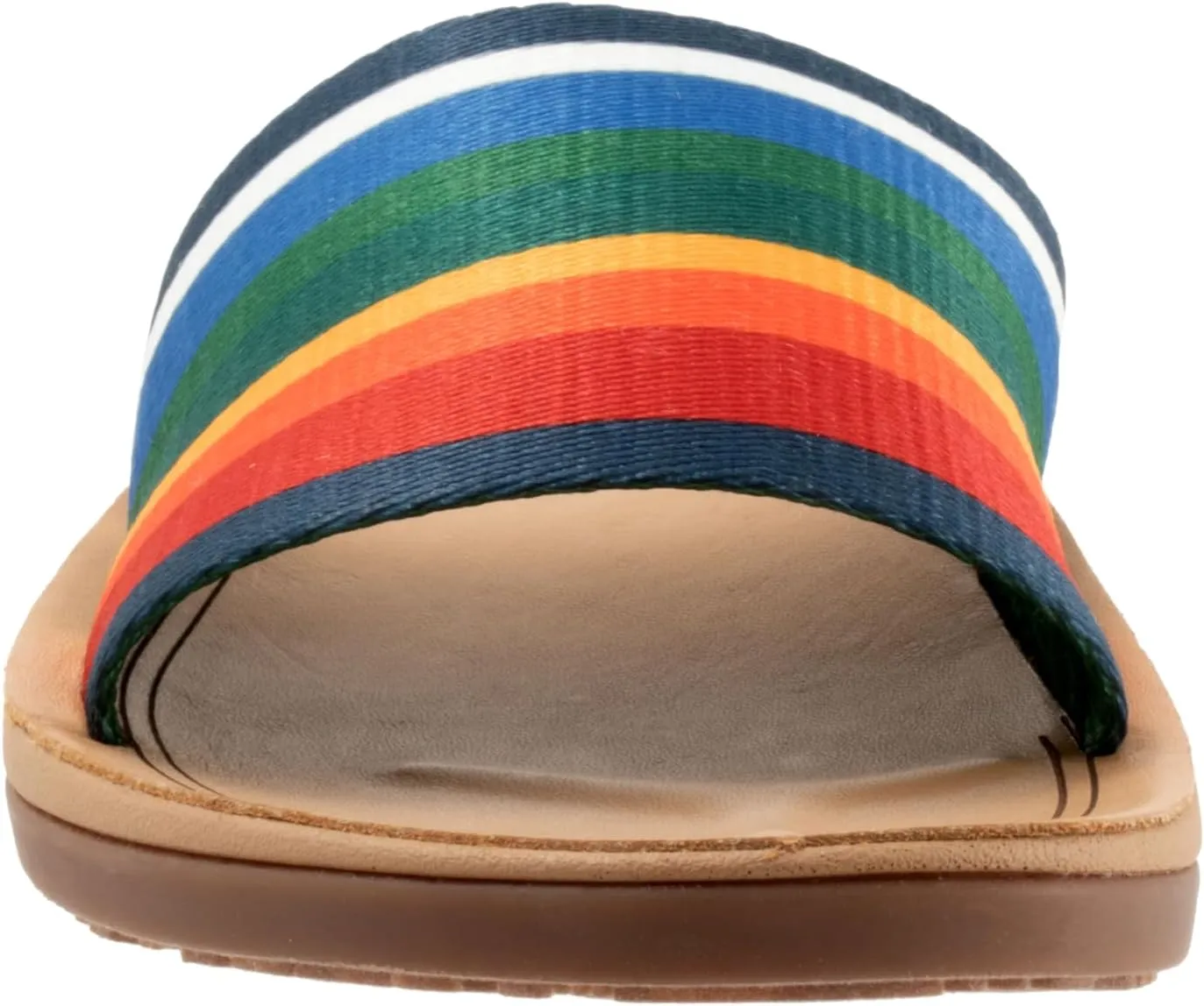 PENDLETON Women's Slide, Colorful Patterned Fabric and Leather Upper, Non-Slip Rubber Sole, Arch Support, 0.5" Heel
