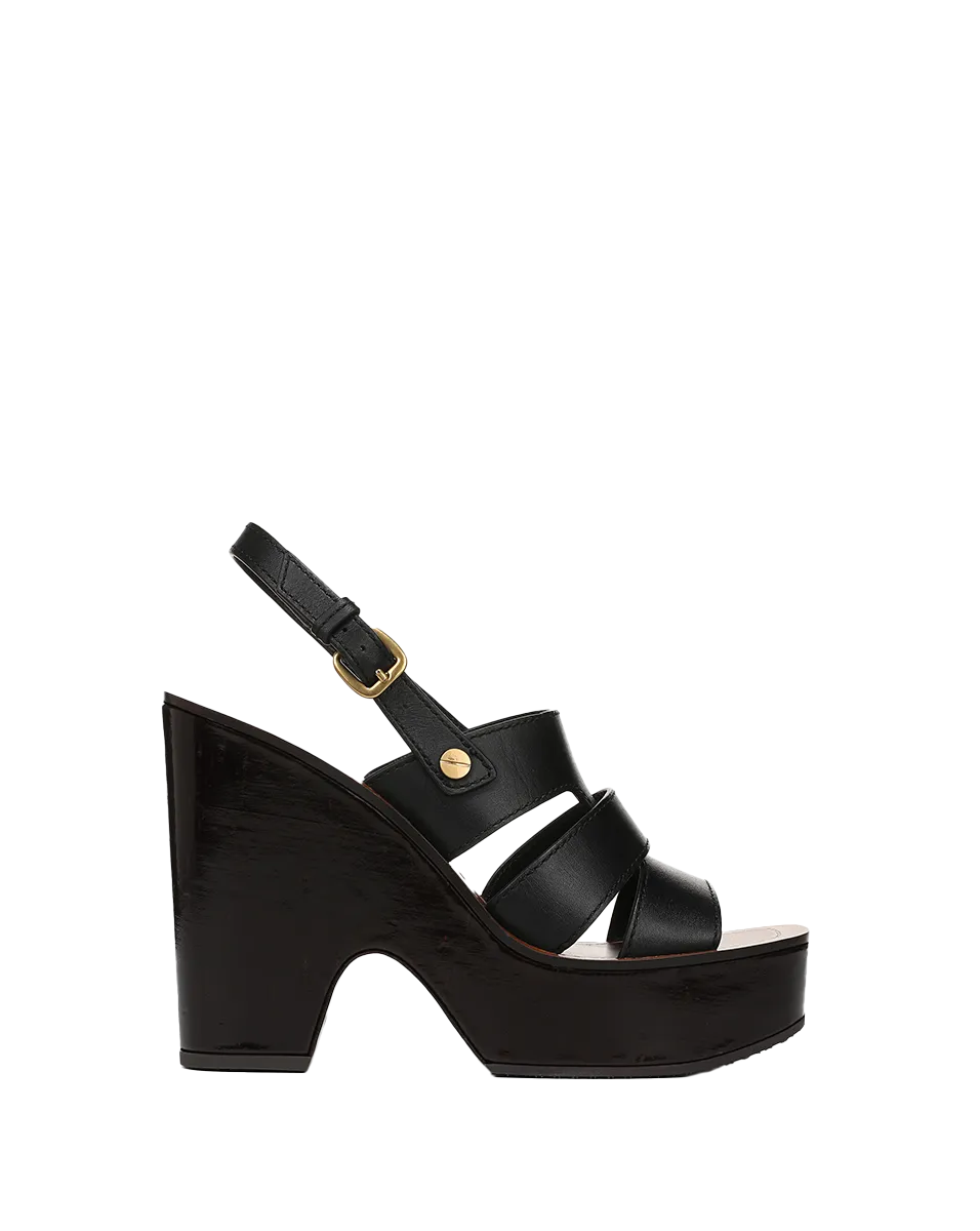 Peony Leather Platform Sandal
