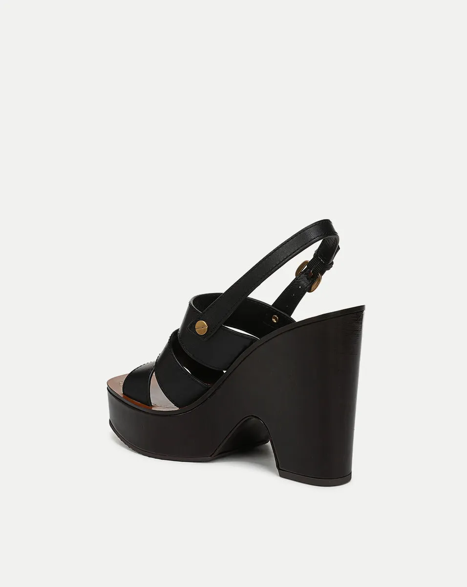 Peony Leather Platform Sandal