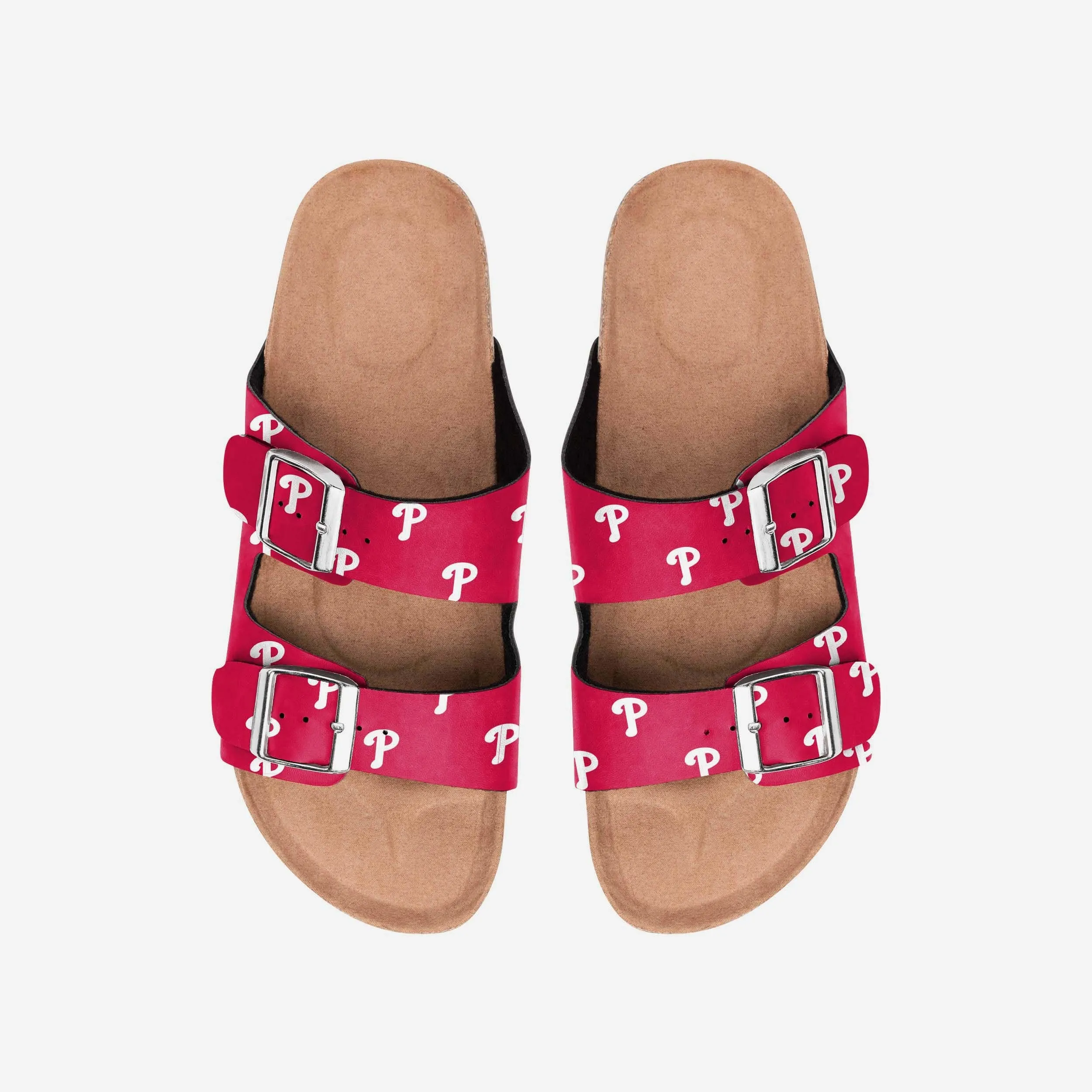 Philadelphia Phillies Womens Team Logo Double Buckle Sandal