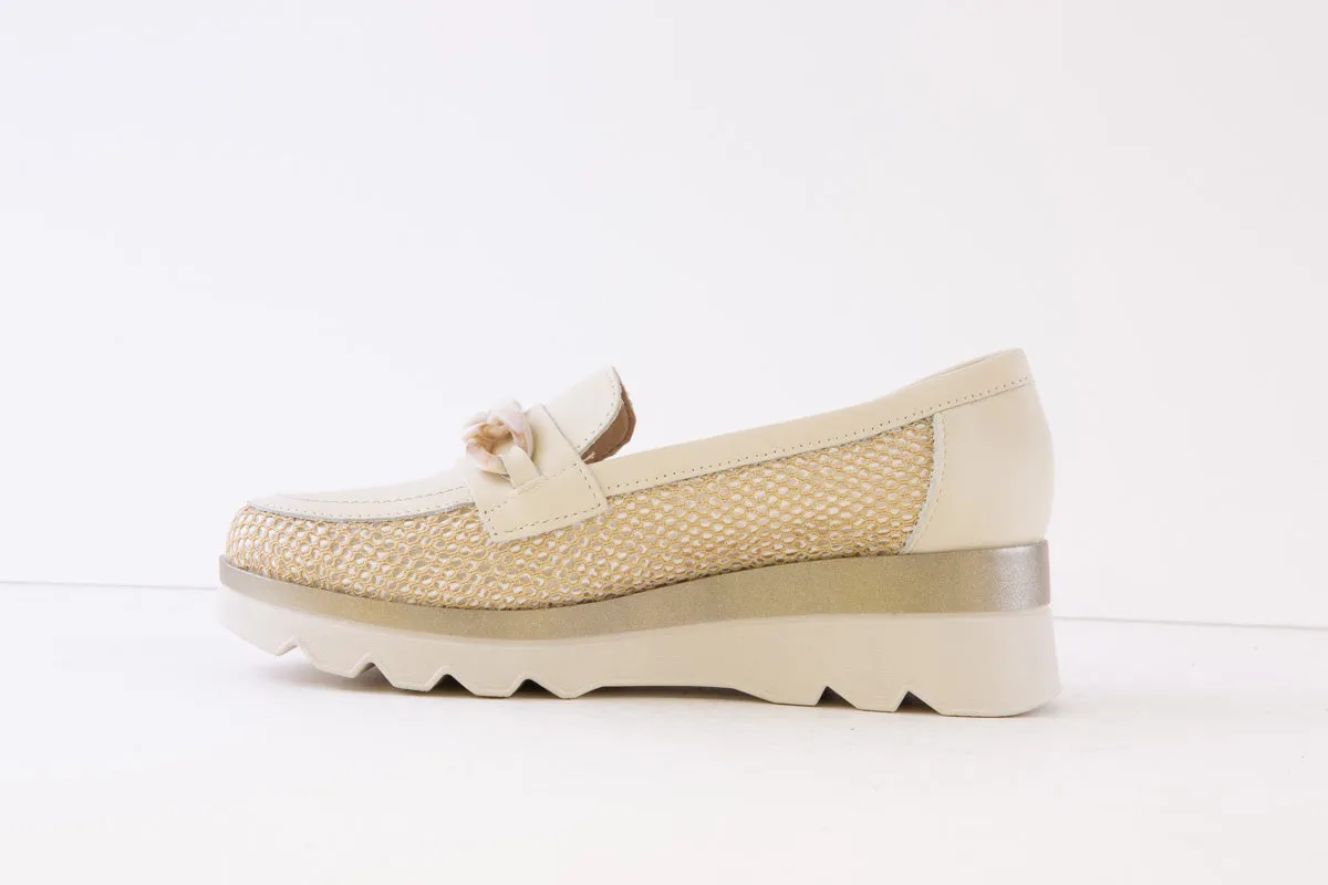 PITILLOS - 5113 CHUNKY SLIP-ON SHOE - CREAM