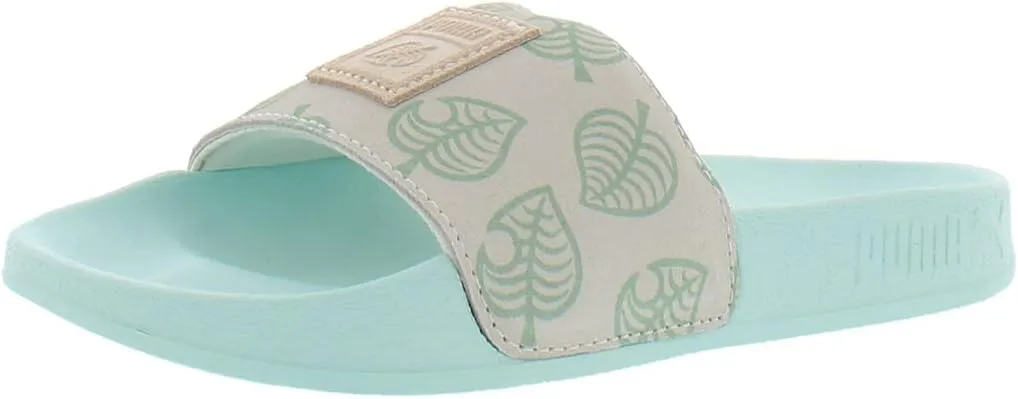 PUMA Leadcat Animal Crossing Slide Ps Girls Shoes Size 13, Color: Eggshell Blue/Whisper White-Blue/Azure