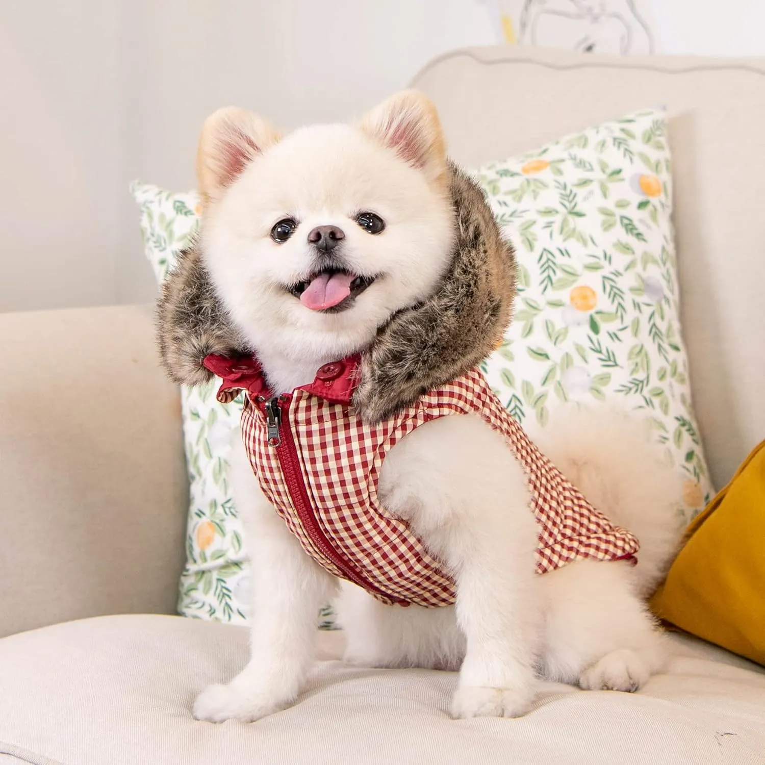 Puppia Hollis Winter Reversible Hooded Winter Dog Coat Warm Comfortable Fashionable for Small and Medium Dogs, RED, X-Large