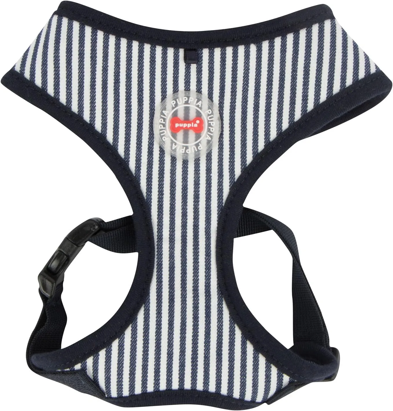 Puppia PARA-HA1523-SN-XL Striped Navy Bobby Harness A Pet-Vest-Harnesses, X-Large