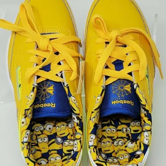 Reebok Club C 85 MU GS Minion Sneaker Tennis Youth Size 5 Yellow FX3352 New