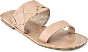 RF ROOM OF FASHION Women's Woven Double Band Slide Sandals