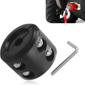 Rubber Winch Stopper, Winch Cable Stopper, Winch Rope Hook Rubber Stopper, Protects Synthetic Winch Rope, Towing Hook, with Stainless Steel Screws and Nuts (Black)