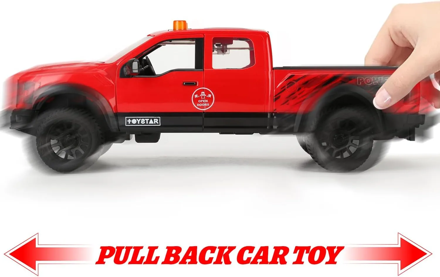 SASBSC Pickup Toy Truck Model Car for Boys Realistic Cars for Boys Ages 3 4 5 6 Year Old Boys with Sound and Light Pull Back Truck Toys, Car Toys for Boys & Girls Christmas and Birthday Gift