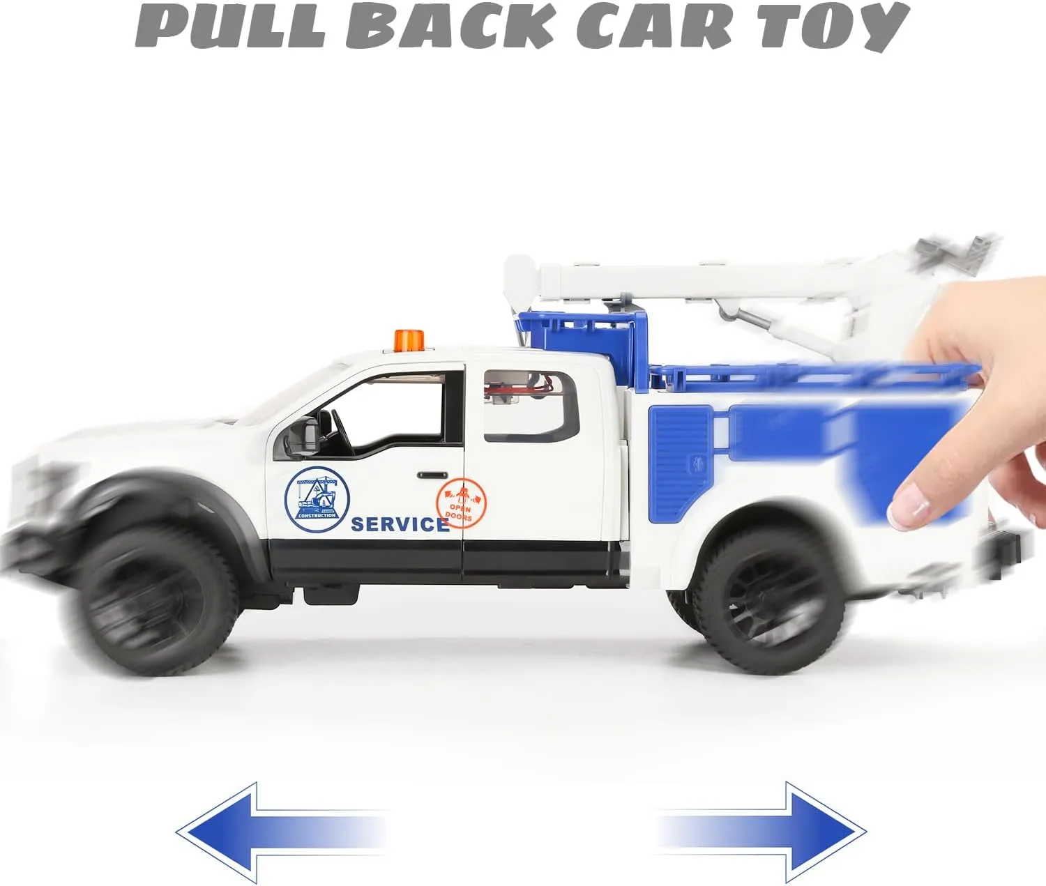 SASBSC Toy Trucks Crane Pickup Model Car Town Service Vehicle Cars for Boys Ages 4-7, Big Pickup Truck with Sound and Lights for Kids Age 3 , Car Toys for Boys & Girls Christmas and Birthday Gift