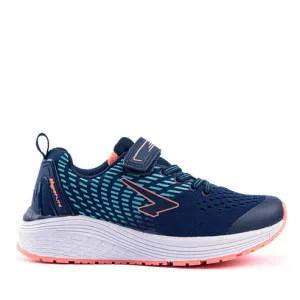 SFIDA Monsoon Girls Velcro Running Shoe Navy/Mint/Coral