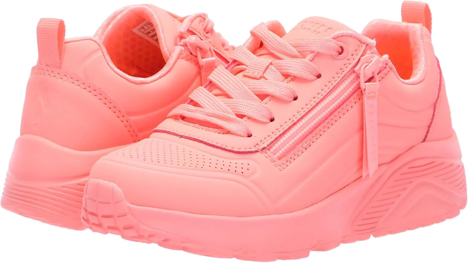 Skechers Girl's Uno Lite-neon Zip Sneaker