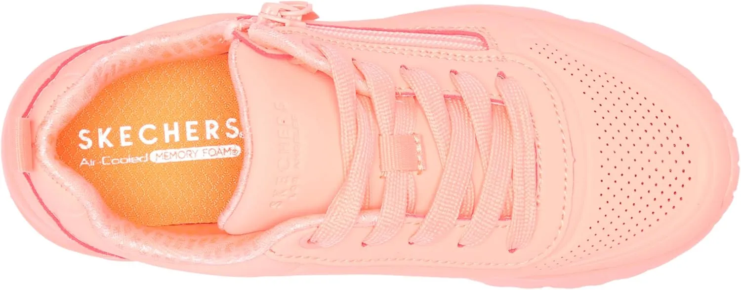 Skechers Girl's Uno Lite-neon Zip Sneaker