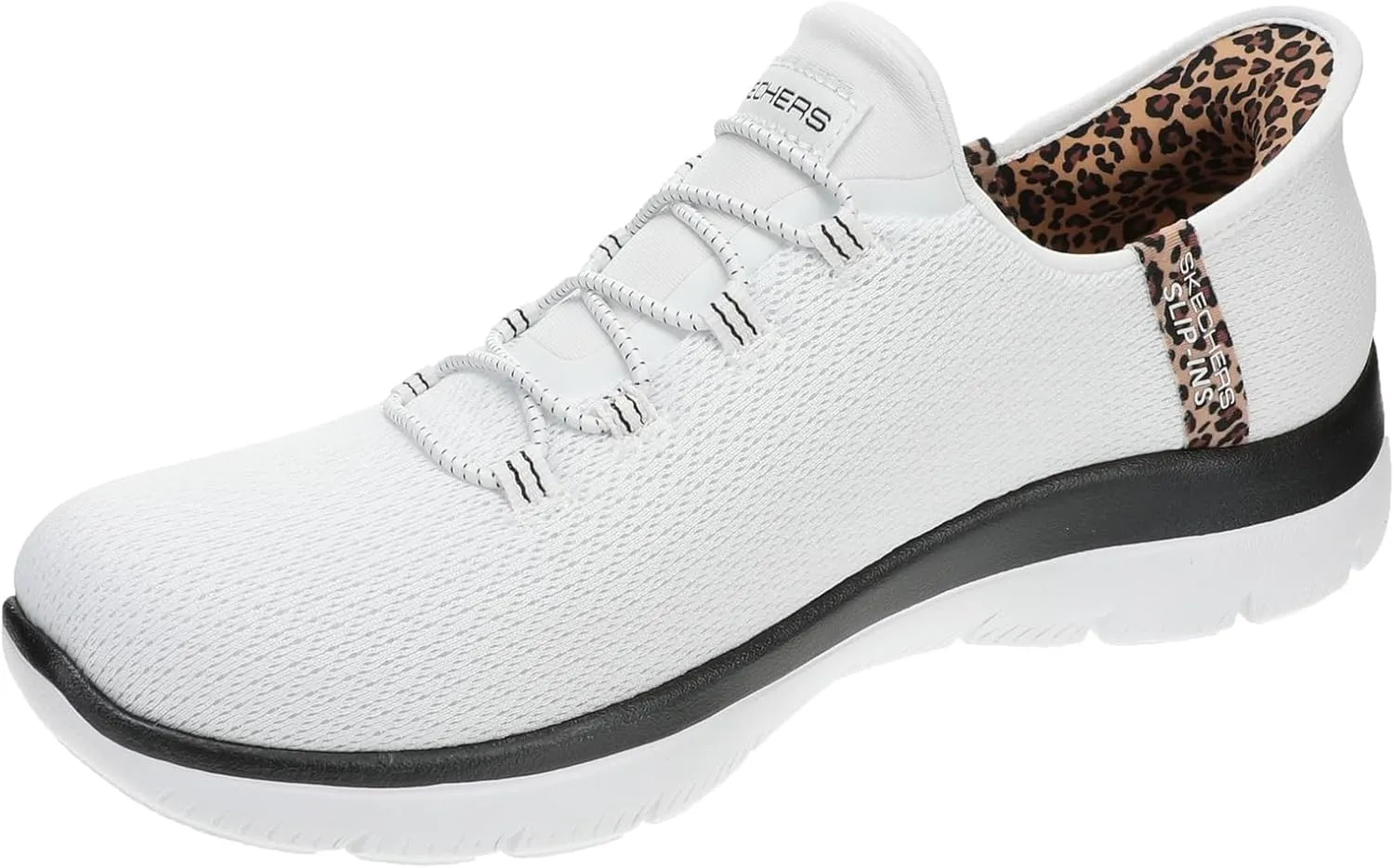 Skechers Women's Summits-Leopard Chic Hands Free Slip-ins Sneaker