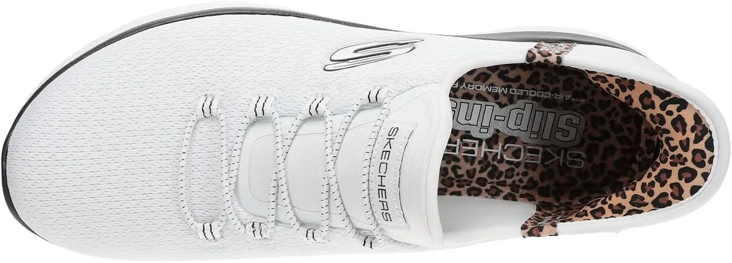 Skechers Women's Summits-Leopard Chic Hands Free Slip-ins Sneaker