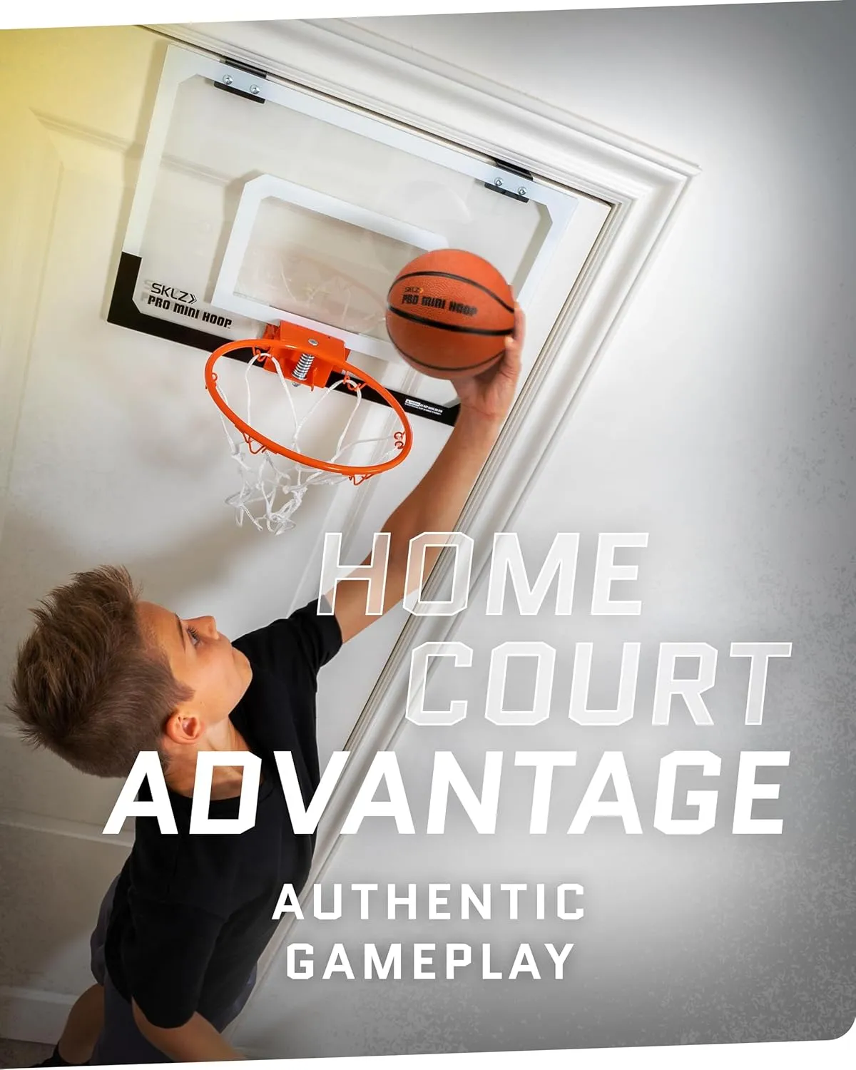 SKLZ Pro Mini Indoor Basketball Hoop - Over The Door – Portable - Great for Home, Dorms, Offices, and Gifts
