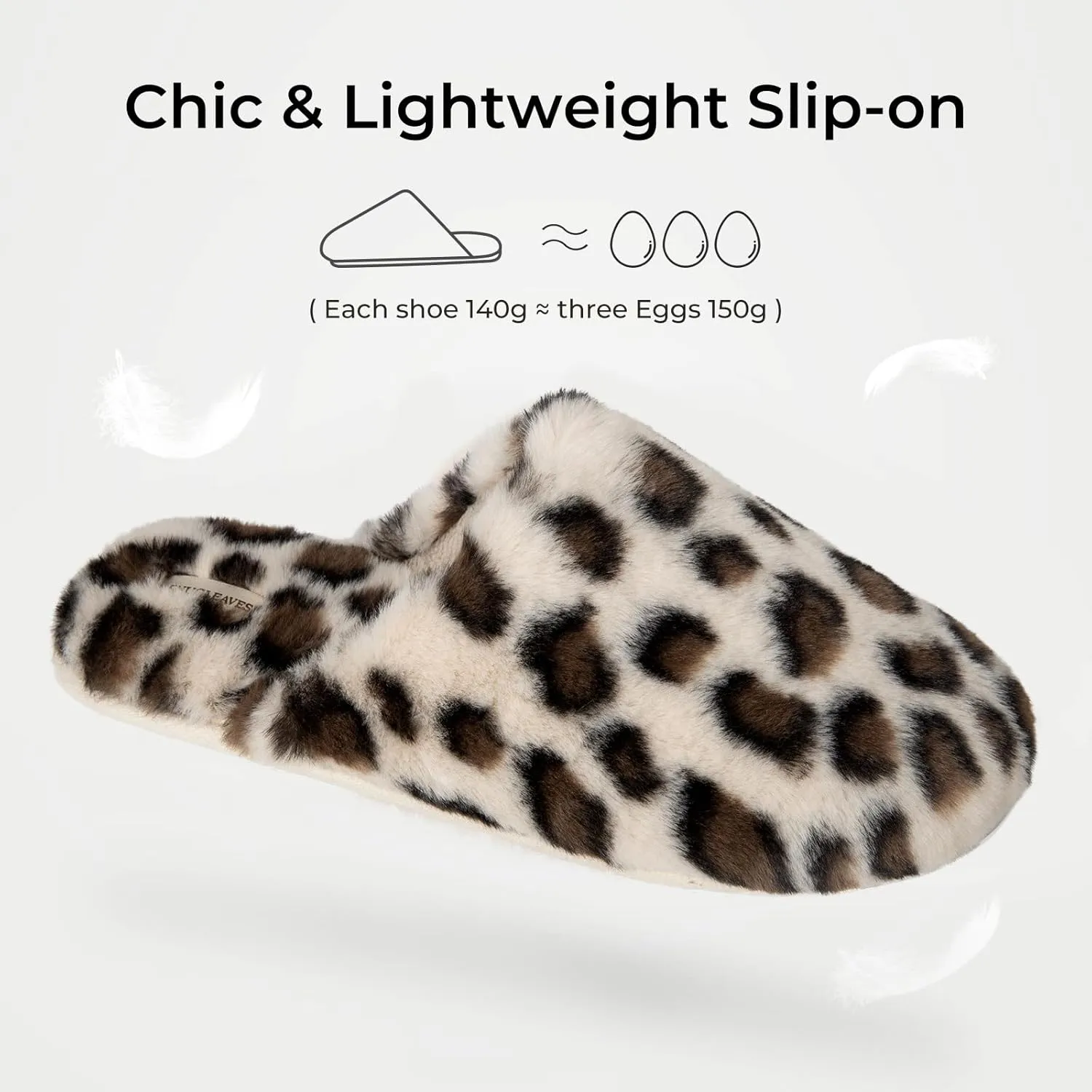 Snug Leaves Women's Fuzzy Scuff Slippers Soft Comfy Memory Foam Non-slip Indoor House Shoes