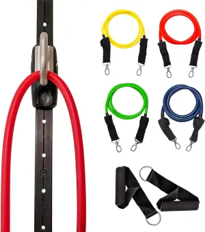 Space Saver Gym Resistance Bands Exercise Equipment for at Home Fitness Workout | Resistance Band Wall Anchor for Kinetic Bands with 1 Rail, 1 Rail Car