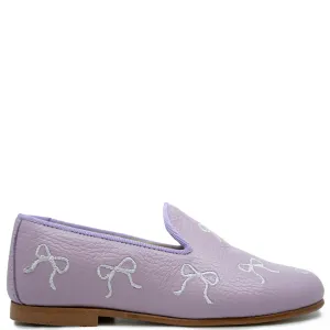 Spain Co Lilac Bow Embroidered Smoking Loafer