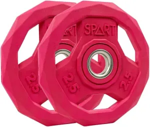 SPART Color Coded Weight Plate 1-Inch Rubber Coated Standard Grip Plate for Barbell,Solid Cast Iron Weight Plates for Strength Training,Weightlifting,Crossfit, Fit All 25/28mm Barbells