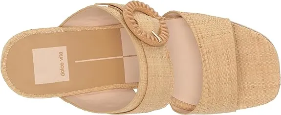 Square Heeled Natural Raffia Open On Toe Vita Wedge Dolce Lt Exceptional value Slip Sandals Lauryn Extensive catalog