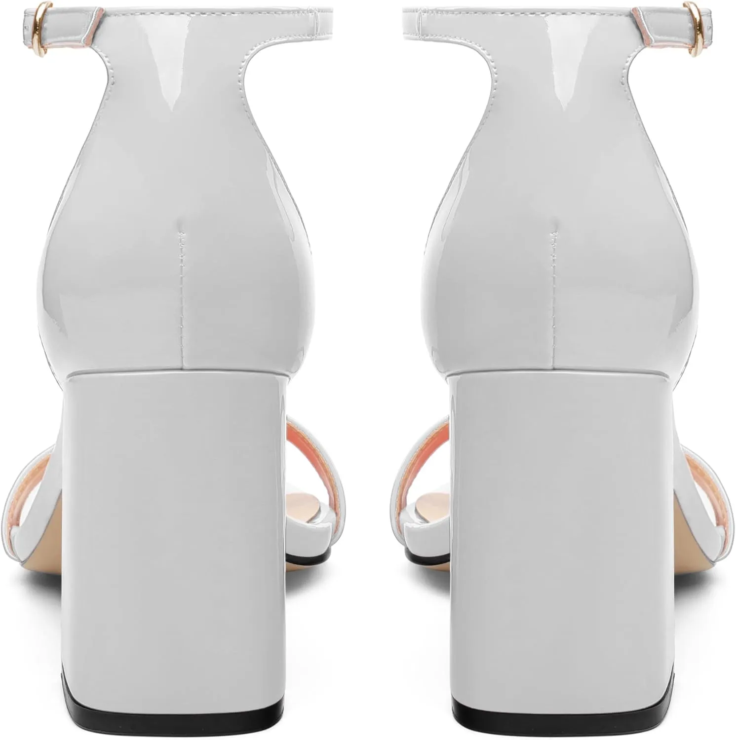 Square Open Toe Block High Heels for Women Ankle Strap Chunky Heeled Sandals Women's Summer Dress Sandal Shoes 3 Inch